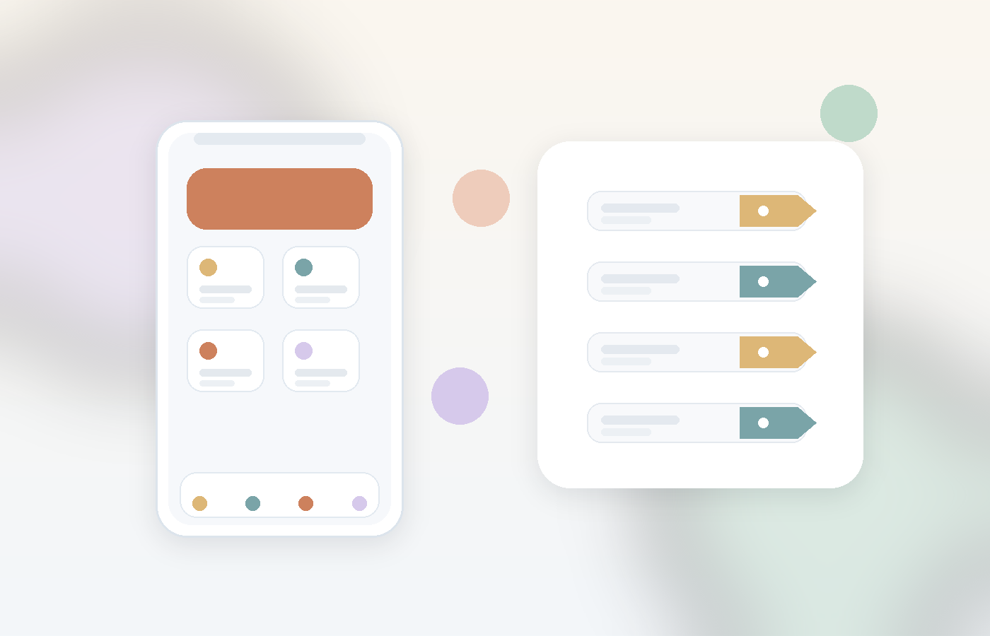 Soft illustration of a wallet alongside subtle offer tags and benefits.