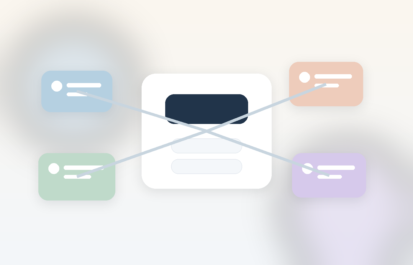 Soft editorial illustration of a wallet connected to several lenders.
